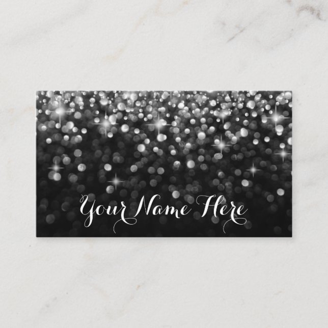 De Placement Carte Silver Black Hollywood Glitz Glam (Devant)