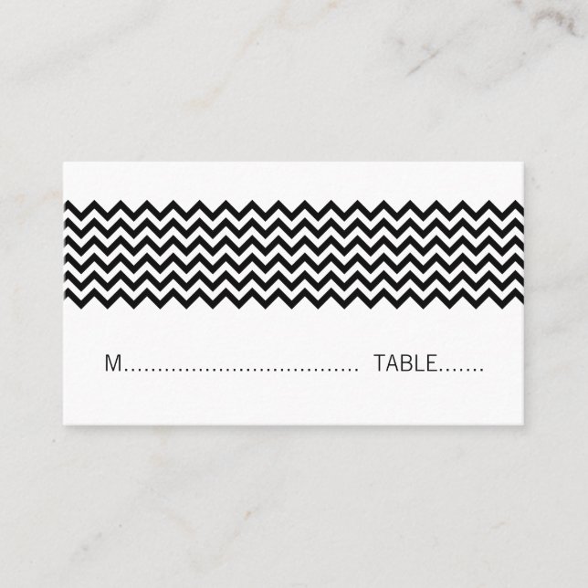 De Placement Carte simple Chevron Ebony (Devant)