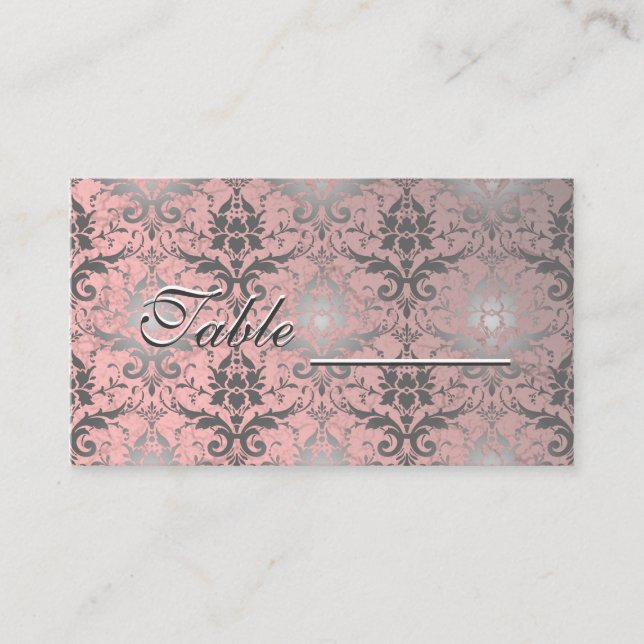 De Placement Carte table Damask Grunge rose (Devant)