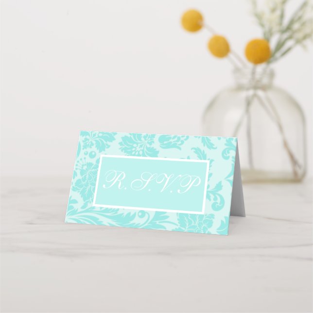 De Placement Carte turquoise damask r.s.v.p (Devant)