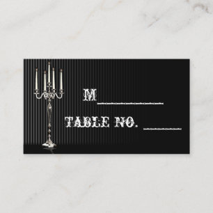 De Placement Chandelabra gothique sur carte Mariage noir
