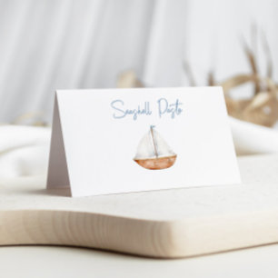 De Placement Charming Sailboat Food Étiquette Carte Place