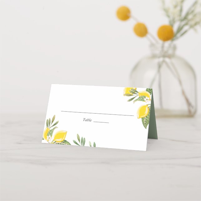 De Placement Citron Mariage Carte Place Foliage Rustique Citrus (Devant)