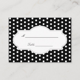 De Placement Classé Pois noir Mariage Carte Place
