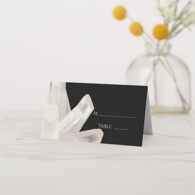 De Placement Cristaux blancs sur carte Mariage noir (Devant)