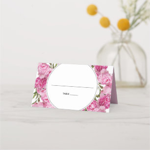 De Placement Elégant Pink Peonies Mariage Carte Place