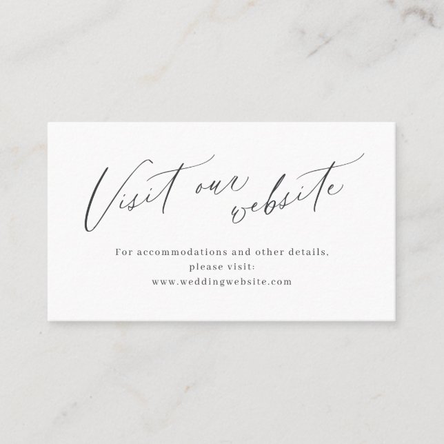 De Placement Élégant script minimaliste site Web Insérer carte (Devant)