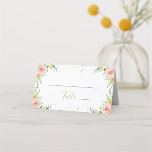 De Placement Elégante carte Floral et Gold Place
