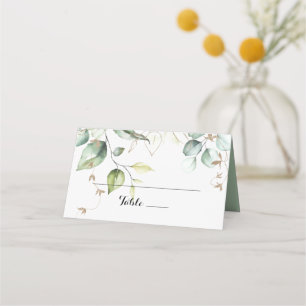 De Placement Elégante Gold Greenery Carte Mariage Place