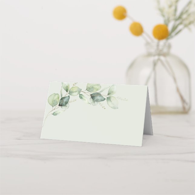 De Placement Eucalyptus Green Succulent Mariage Carte Place (Devant)
