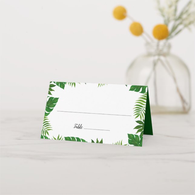 De Placement Feuilles tropicaux | Carte Mariage (Devant)