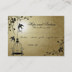 De Placement Gold Vintage Bird Cage Place Carte Menu Sélection