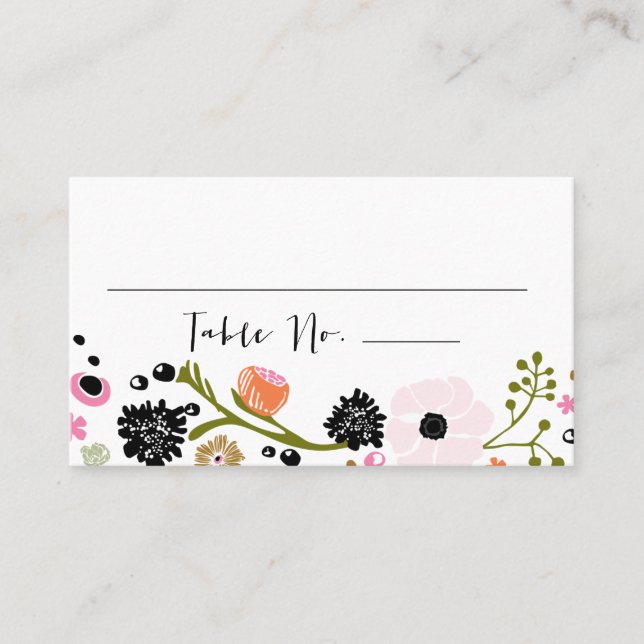 De Placement Joli Bouquet Mariage floral N° carte (Devant)