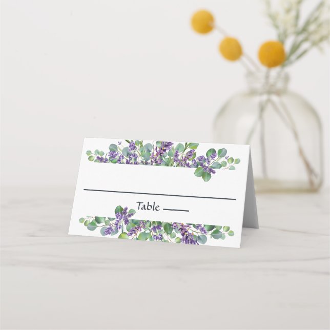 De Placement Lavender Eucalyptus Mariage Botanique Carte Place (Devant)