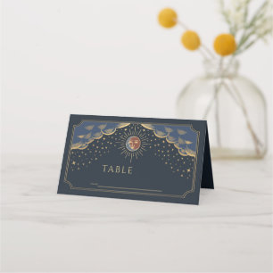 De Placement Mariage couleur or soleil et lune carte Tarot