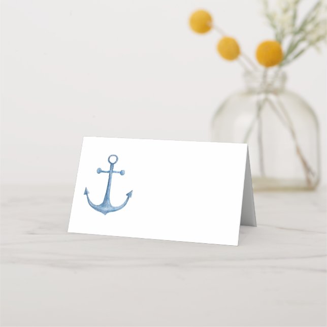 De Placement Mariage nautique. Carte d'ancrage bleue. Beach (Devant)