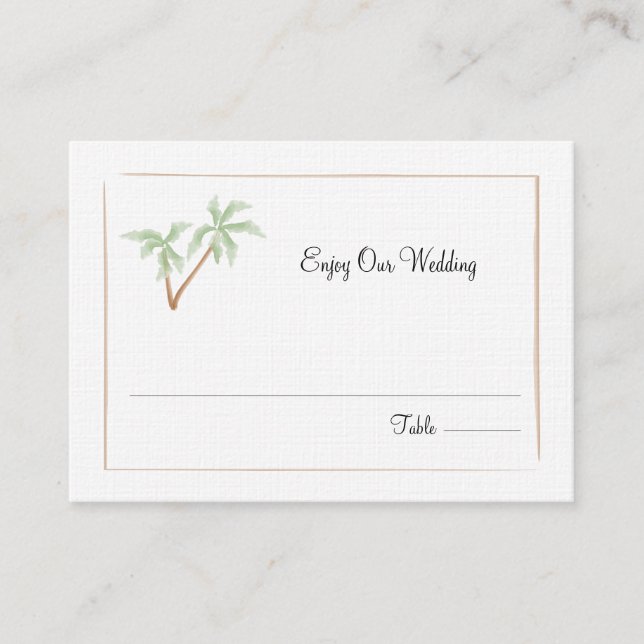 De Placement Mariage Palm Tree / Carte d'escorte (Devant)