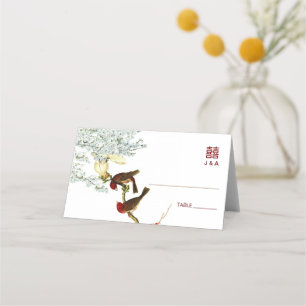 De Placement Oiseaux & Fleurs Mariage chinois Place + Carte Men