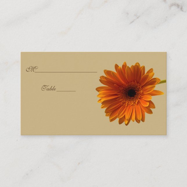 De Placement Orange Gerbera Daisy Occasion spéciale Carte Place (Devant)
