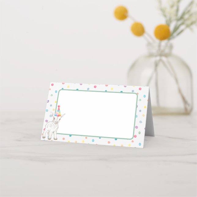 De Placement Pastel Chèvre Confetti Blond Anniversaire Carte Pl (Devant)