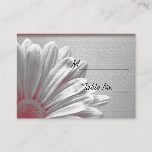 De Placement Red Floral Highlights Carte Mariage Place (Devant)