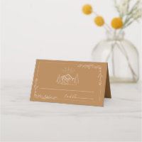 Rouleau d'or Russe Jaune Mariage Carte Place