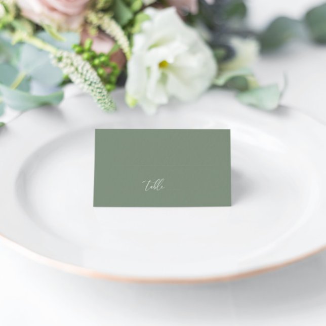 De Placement Sage Green Moderne Élégant Mariage Vierge Carte Pl (Créateur téléchargé)