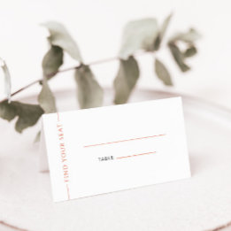 De Placement Typographie Orange moderne Carte Mariage pliée