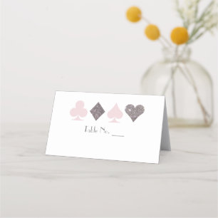 De Placement Vegas Faux Parties scintillant d'argent et carte b
