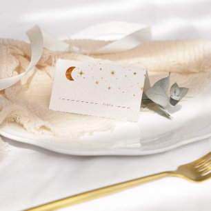 De Placement Vintage Céleste Lune Étoiles Mariage Carte Place