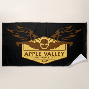 De Plage AVHS Boys Swim Dive Logo Serviette Brown Gold