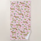 Dachshund et Donuts Beach Serviette piscine côté