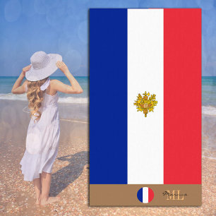 De Plage Drapeau français & France monogrammed / serviette 