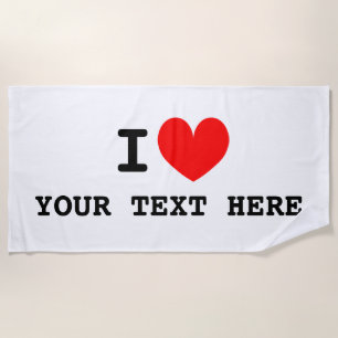 De Plage Faites votre propre i love i heart beach serviette