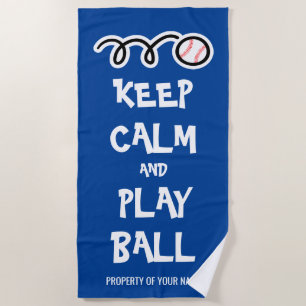 De Plage Restez calme et jouez au baseball cadeau serviette