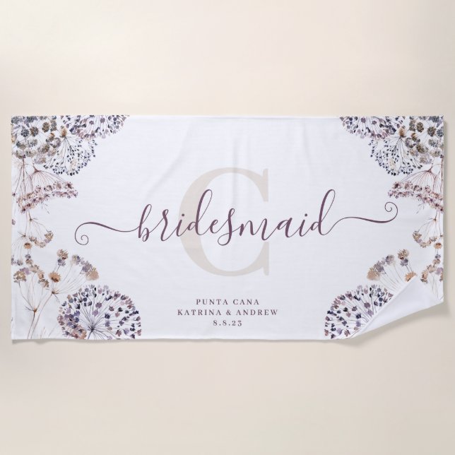De Plage Serviette Bridesmaid Boho Beach (Devant)