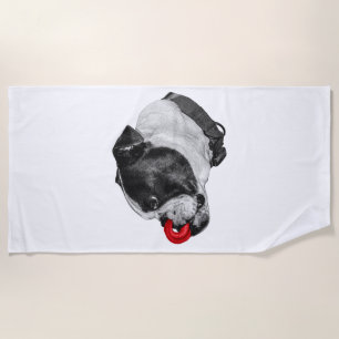 De Plage Serviette Bulldog Scarlet Touch