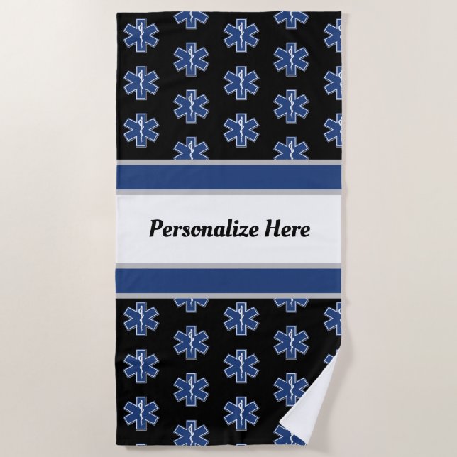 De Plage Serviette    Logo Beach EMS d'urgence (Devant)