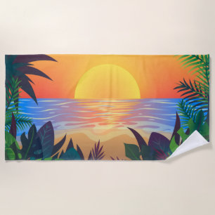 De Plage Serviette Tropical Sunset Beach