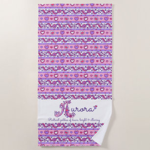 De Plage Signification du nom Aurora fleur cœur serviette d