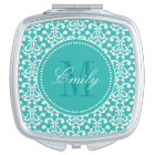 Monogramme Damas turquoise Compact Miroir Bendel D