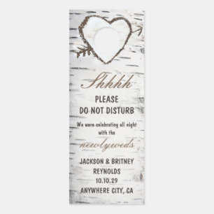 De Porte Birch Tree Do not Disturb Mariage Sign Affichette 
