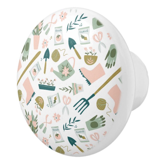 De Porte En Céramique Bouton Temps Jardin (Droite)