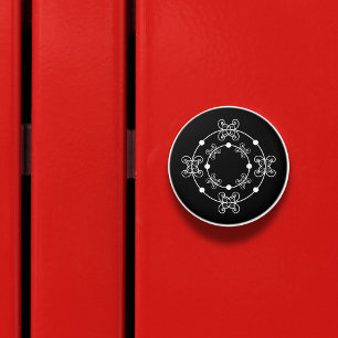 De Porte En Céramique Noir & Blanc Cercles concentrés Bouton décoratif