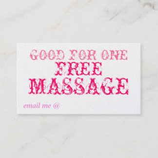 DE RÉDUCTION BON POUR UN MASSAGE GRATUIT - CARTE