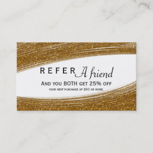 De Référencement Carte cliente Gold Sparkle Glitter & White Chic