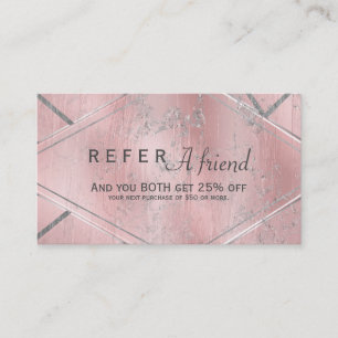 De Référencement Carte cliente Pink & Silver Satin RECOMMANDER UN A