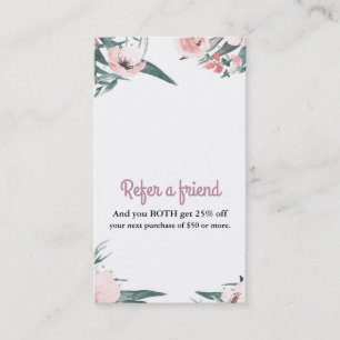 De Référencement Carte Parrainage Aquarelle Florale Rose Moderne