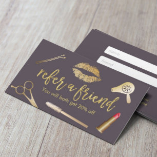 De Référencement Carte référral Purple & Gold Beauty Salon