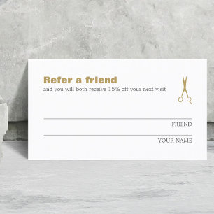 De Référencement Minimaliste Élégant Or Blanc Référer une carte d'a